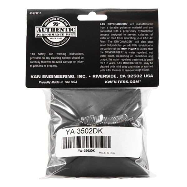 KN DRYCHARGER AIR FILTER WRAP (YA - 3502DK) - DRIVEN Canada's Powersports 024844360281YA - 3502DK