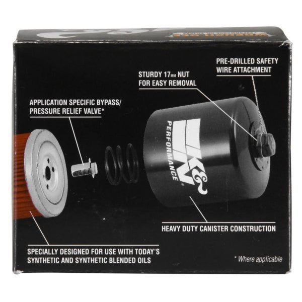 KN PERFORMANCE OIL FILTER CARTRIDGE TYPE (KN - 184) - DRIVEN Canada's Powersports 024844303714KN - 184