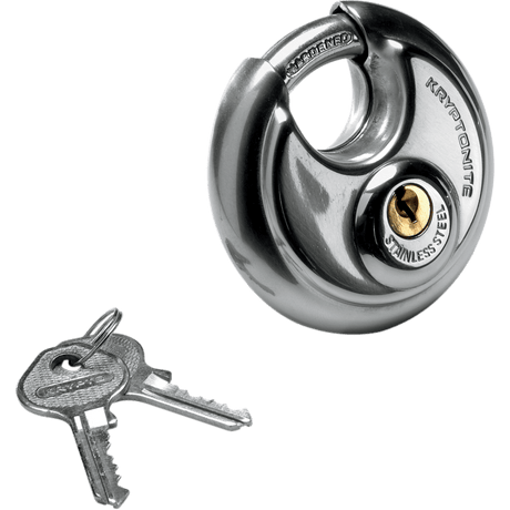 KRYPTONITE STAINLESS STEEL 70MM (3") ROUND PADLOCK (720018850434) - DRIVEN Canada's Powersports 720018850434720018850434