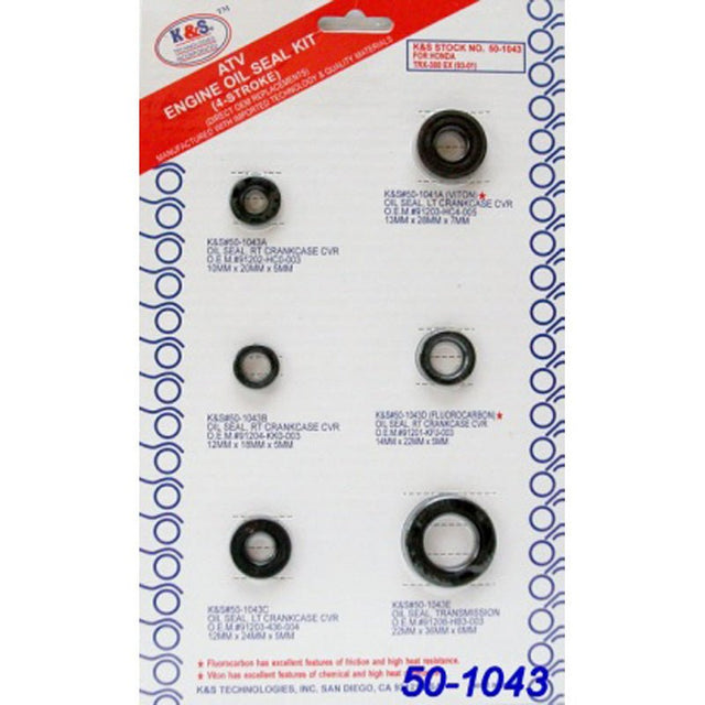 K&S TECHNOLOGIES ENGINE OIL SEALS KIT (50 - 1043) - DRIVEN Canada's Powersports 68896599333150 - 1043