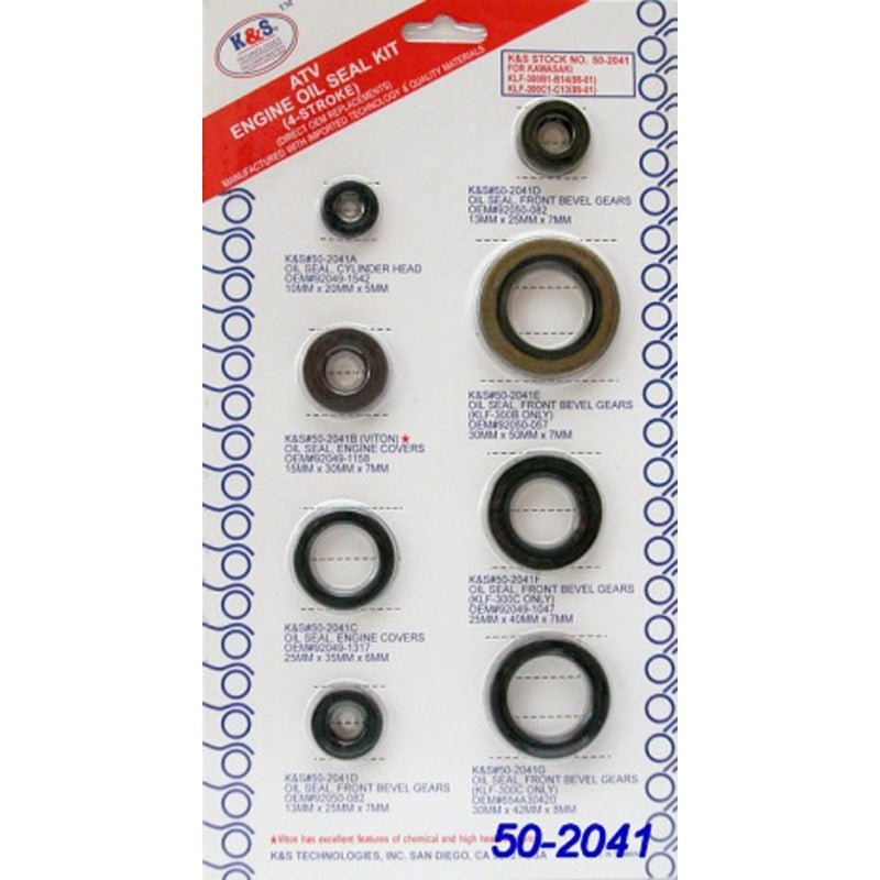 K&S TECHNOLOGIES ENGINE OIL SEALS KIT (50 - 2041) - DRIVEN Canada's Powersports 68896599341650 - 2041
