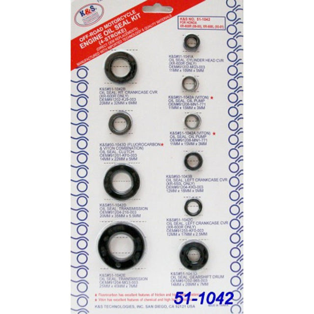K&S TECHNOLOGIES ENGINE OIL SEALS KIT (51 - 1042) - DRIVEN Canada's Powersports 68896599373751 - 1042
