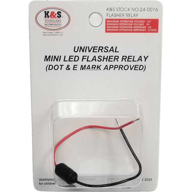 K&S TECHNOLOGIES UNIVERSAL LED FLSHR RELAY (24 - 0016) - DRIVEN Canada's Powersports 68896600879924 - 0016