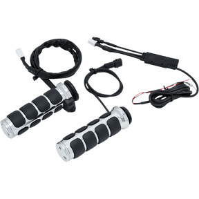 KURYAKYN HEATED ISO - GRIPS FOR DUAL CABLE THROTTLE, CHROME PN 6470 (424867) - DRIVEN Canada's Powersports 191209041960424867