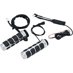 KURYAKYN HEATED ISO - GRIPS FOR ELECTRONIC THROTTLE, CHROME PN 6471 (424868) - DRIVEN Canada's Powersports 191209041977424868