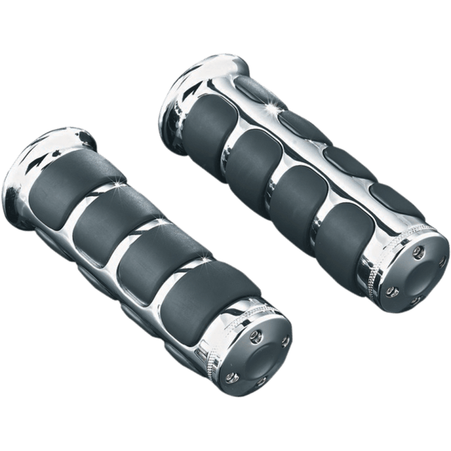 KURYAKYN ISO GRIPS W/CHROME TRIM RINGS 7/8" BAR PN 6180 (497163) - DRIVEN Canada's Powersports 191209004026497163