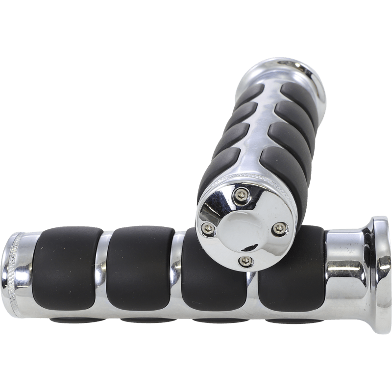 KURYAKYN ISO GRIPS W/CHROME TRIM RINGS 7/8" BAR PN 6180 (497163) - DRIVEN Canada's Powersports 191209004026497163