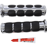 KURYAKYN ISO GRIPS W/CHROME TRIM RINGS 7/8" BAR PN 6180 (497163) - DRIVEN Canada's Powersports 191209004026497163