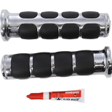 KURYAKYN ISO GRIPS W/CHROME TRIM RINGS 7/8" BAR PN 6180 (497163) - DRIVEN Canada's Powersports 191209004026497163