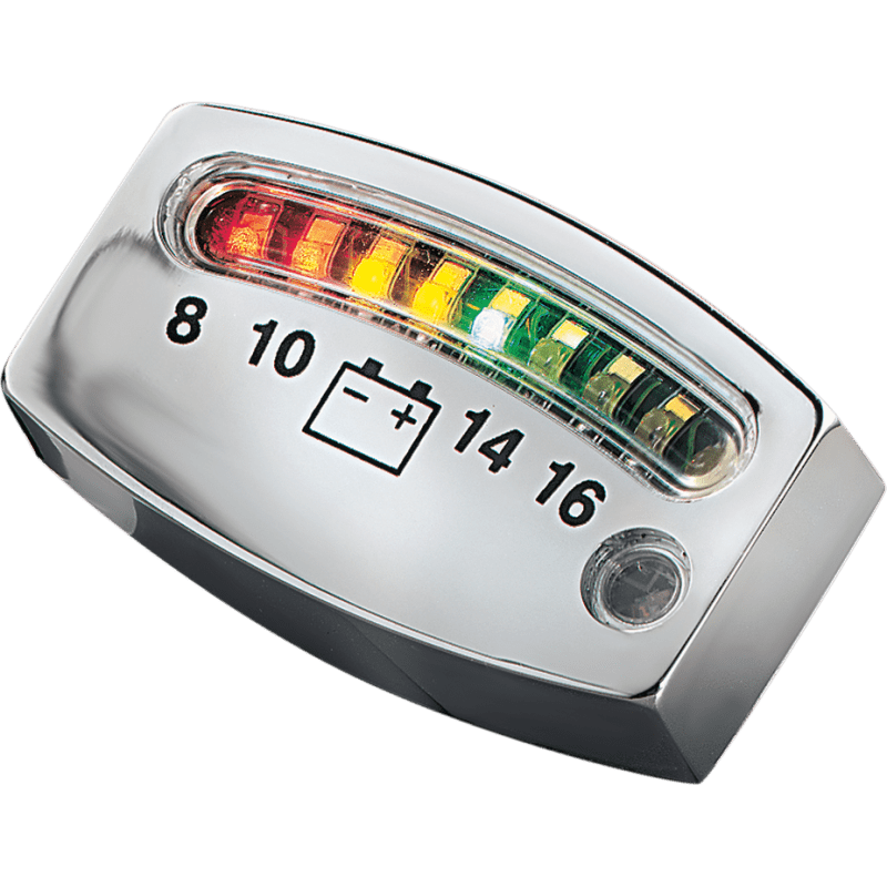 KURYAKYN LED BATTERY GAUGE CHROME (EA) PN 4219 (497898) - DRIVEN Canada's Powersports 191209001896497898