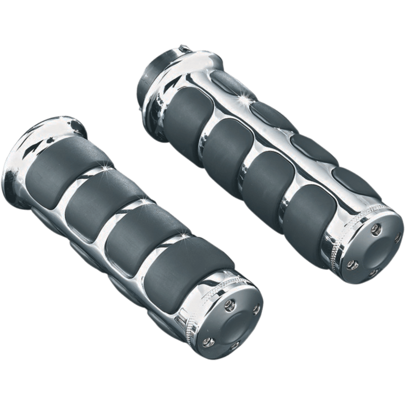 KURYAKYN UNVERSAL 1" ISO GRIPS CHROME (PR) PN 6240 (497167) - DRIVEN Canada's Powersports 191209003685497167