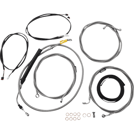 LA CHOPPERS HANDLEBAR CABLE KIT 12" 14" PLUG AND PLAY WIRING STAINLESS (LA - 8058KT3 - 13) - DRIVEN Canada's Powersports LA - 8058KT3 - 13