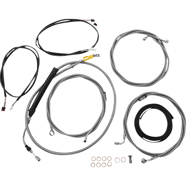 LA CHOPPERS HANDLEBAR CABLE KIT 15" 17" PLUG AND PLAY WIRING STAINLESS (LA - 8058KT3 - 16) - DRIVEN Canada's Powersports LA - 8058KT3 - 16