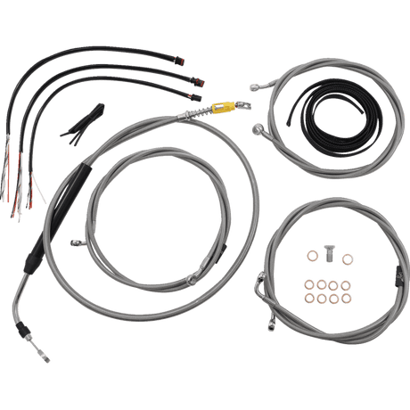 LA CHOPPERS HANDLEBAR CABLE KIT 18" 20" WITH WIRING STAINLESS (LA - 8058KT2 - 19) - DRIVEN Canada's Powersports LA - 8058KT2 - 19