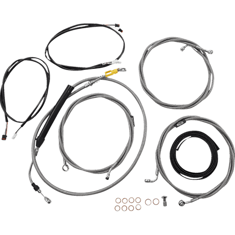 LA CHOPPERS MINI HANDLEBAR CABLE KIT PLUG AND PLAY WIRING STAINLESS (LA - 8058KT3 - 08) - DRIVEN Canada's Powersports LA - 8058KT3 - 08