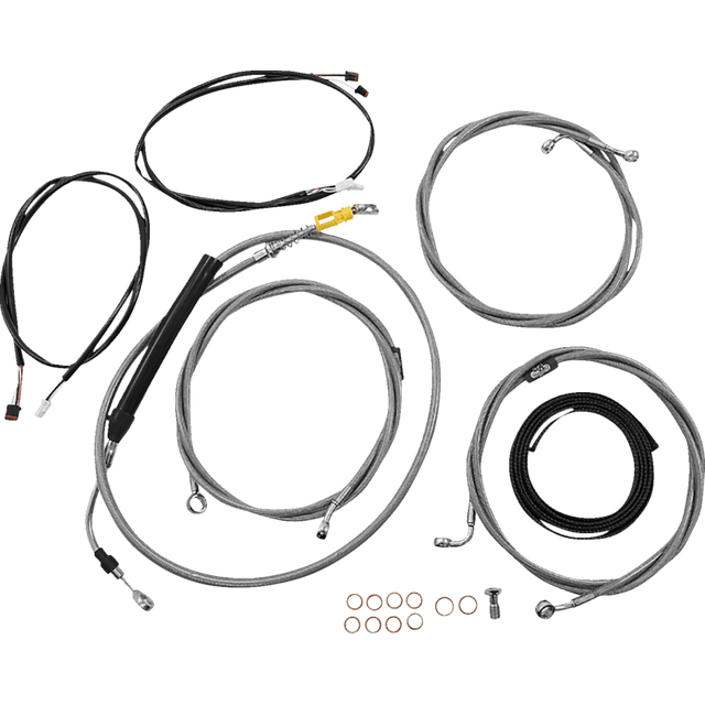 LA CHOPPERS MINI HANDLEBAR CABLE KIT PLUG AND PLAY WIRING STAINLESS (LA - 8058KT3 - 08) - DRIVEN Canada's Powersports LA - 8058KT3 - 08