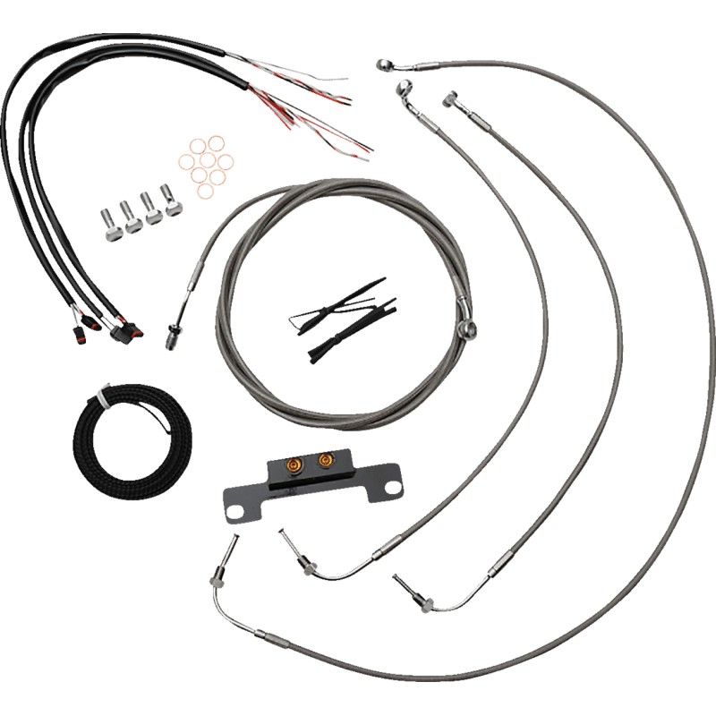 LA CHOPPERS MINI HANDLEBAR CABLE KIT WITH WIRING STAINLESS (LA - 8058KT2 - 08) - DRIVEN Canada's Powersports LA - 8058KT2 - 08