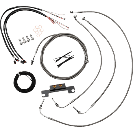LA CHOPPERS MINI HANDLEBAR CABLE KIT WITH WIRING STAINLESS (LA - 8058KT2 - 08) - DRIVEN Canada's Powersports LA - 8058KT2 - 08