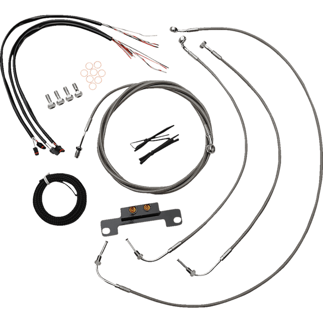 LA CHOPPERS MINI HANDLEBAR CABLE KIT WITH WIRING STAINLESS (LA - 8058KT2 - 08) - DRIVEN Canada's Powersports LA - 8058KT2 - 08