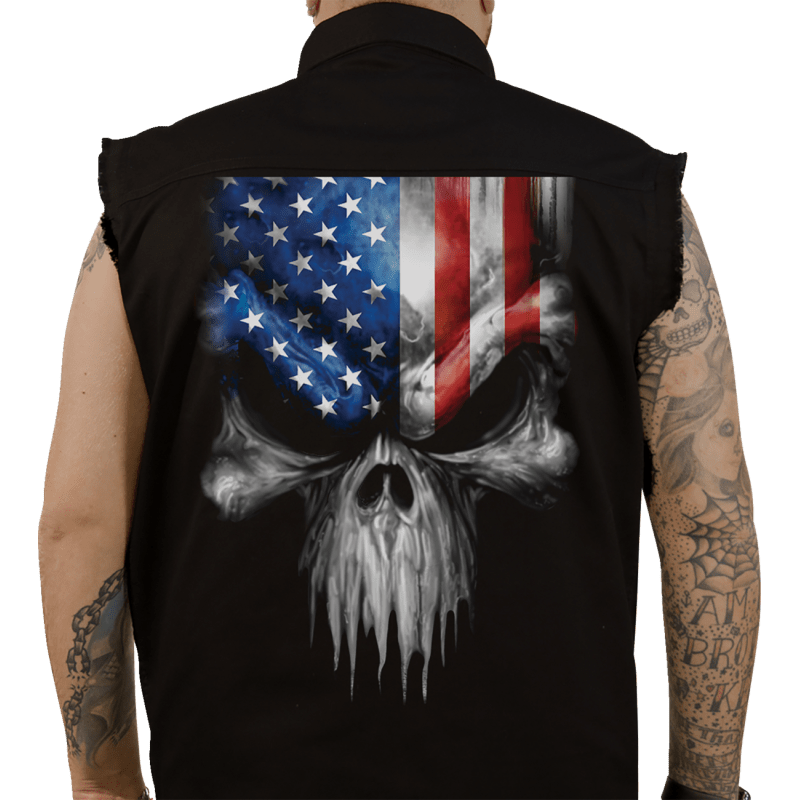 LETHAL THREAT USA SKULL MELT SLEEVELESS SHIRT LGE - DRIVEN Canada's Powersports CO60213L