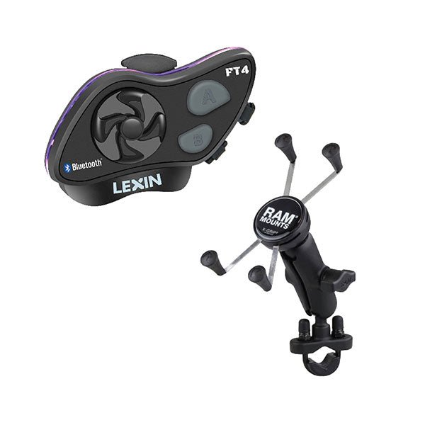 LEXIN LX - FT4 BLUETOOTH WITH LARGE RAM MOUNT KIT (LX - FT4 LARGE RAM) - DRIVEN Canada's Powersports LX - FT4 LARGE RAM