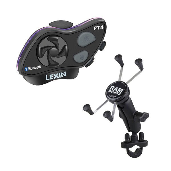 LEXIN LX - FT4 BLUETOOTH WITH RAM MOUNTS X - GRIP KIT (LXFT4RAMKIT1) - DRIVEN Canada's Powersports LXFT4RAMKIT1