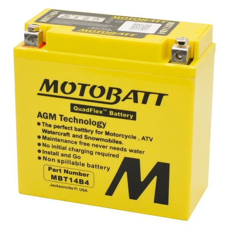 MOTOBATT MBT14B4 BATTERY QUADFLEX (MBT14B4) - DRIVEN Canada's Powersports 779421335700MBT14B4