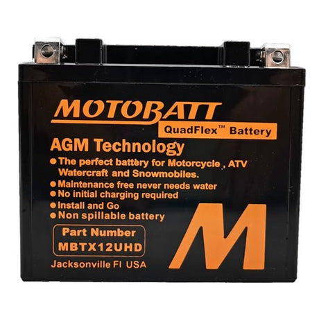 MOTOBATT MBTX12UHD BATTERY QUADFLEX (MBTX12UHD) - DRIVEN Canada's Powersports 882834109148MBTX12UHD
