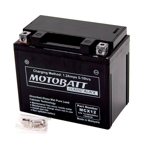Motobatt MCX12 Battery AGM Classic (MCX12) - DRIVEN Canada's Powersports 779421336172MCX12