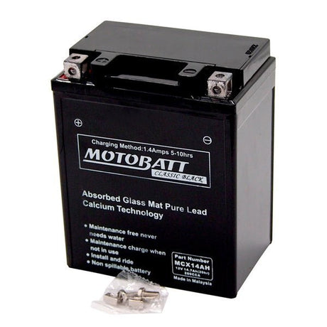 Motobatt MCX14AH Battery AGM Classic (MCX14AH) - DRIVEN Canada's Powersports 779421336219MCX14AH