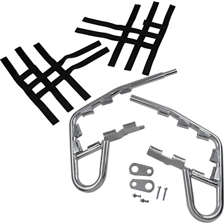 MOTORSPORT PRODUCTS TRX250EX/X ALUMINUM NERF BARS Silver Front - Driven Powersports