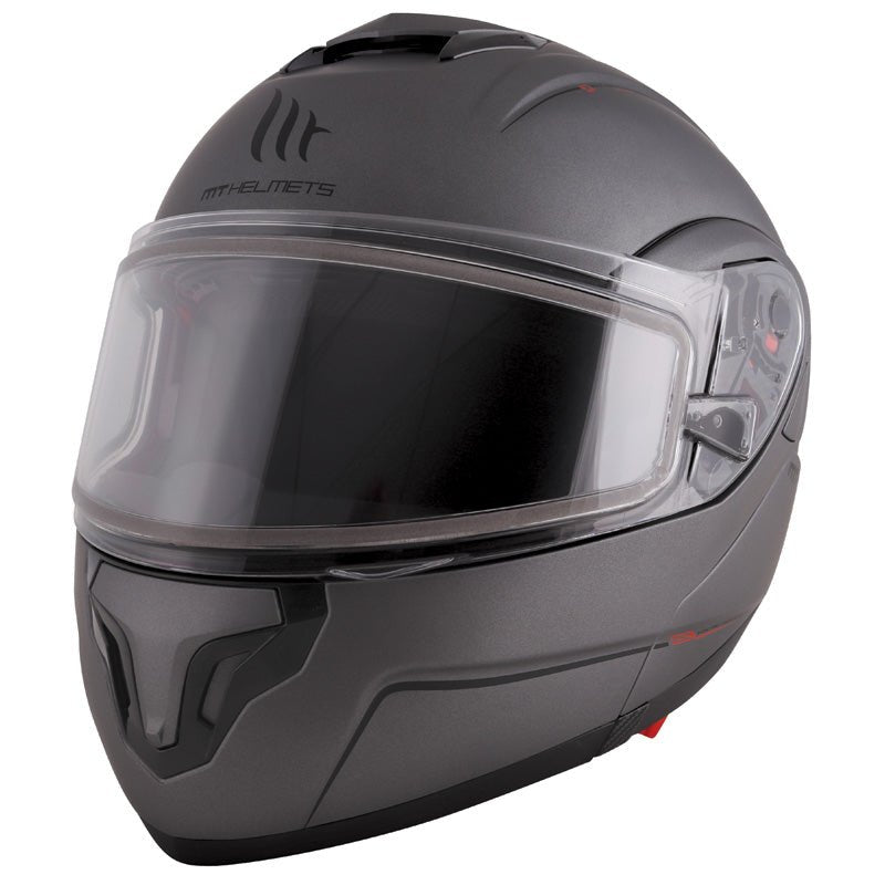 MT HELMETS ATOM V DOUBLE LENS HELMET MATTE TITANIUM (3XL) - DRIVEN Canada's Powersports 8502041IT - 025 - 233