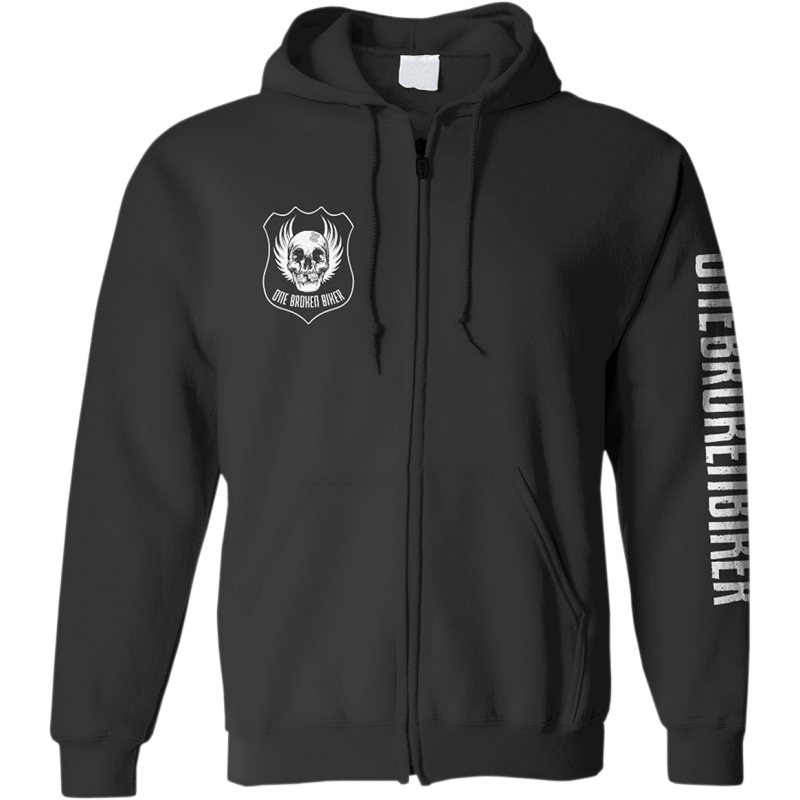 ONE BROKEN BIKER MENS ZIP UP 3 LOGO HOODIE - Driven Powersports Inc.M3LOGOZIPHDS