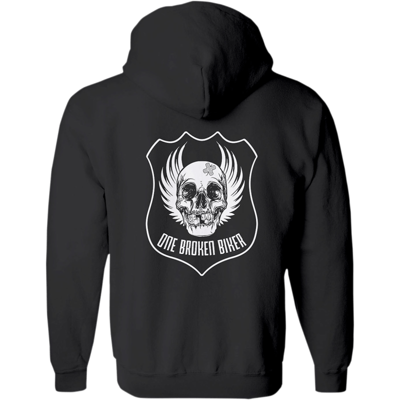 ONE BROKEN BIKER MENS ZIP UP 3 LOGO HOODIE - Driven Powersports Inc.M3LOGOZIPHDS