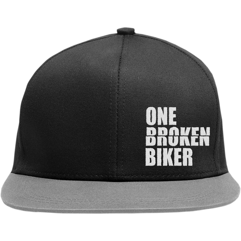 ONE BROKEN BIKER OBB STITCH LOGO AND SNAP BACK FLAT BRIM - Driven Powersports Inc.HATGREYSITCHSNAP