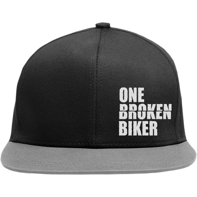 ONE BROKEN BIKER OBB STITCH LOGO AND SNAP BACK FLAT BRIM - Driven Powersports Inc.HATGREYSITCHSNAP