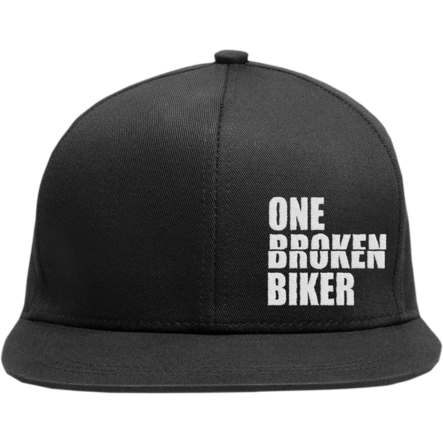 ONE BROKEN BIKER OBB STITCH LOGO SNAP BACK FLAT BRIM - Driven Powersports Inc.HATBLKSTITCHSNAP