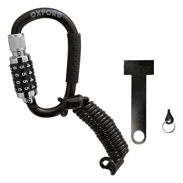 OXFORD PRODUCTS LIDLOCK COMBINATION CARABINER HELMET LOCK - DRIVEN Canada's Powersports 5030009146565OX656