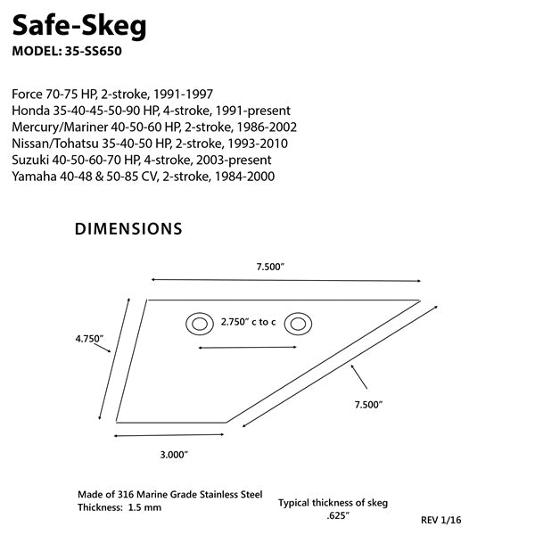 PANTHER SAFE - SKEG (35 - SS650) - DRIVEN Canada's Powersports 83612500361535 - SS650
