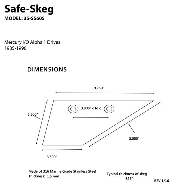 PANTHER SAFE - SKEG (35 - SS605) - DRIVEN Canada's Powersports 83612500352335 - SS605