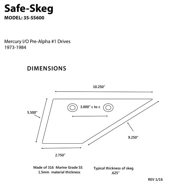 PANTHER SAFE - SKEG (35 - SS600) - DRIVEN Canada's Powersports 83612500351635 - SS600