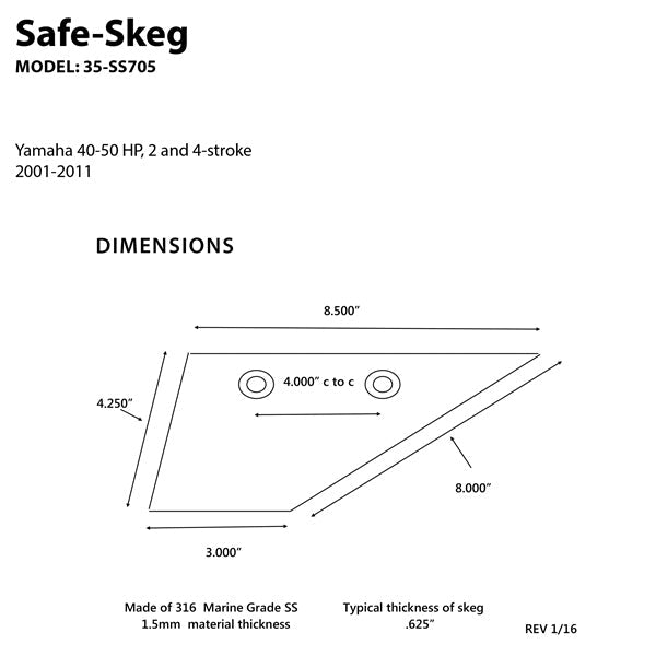 PANTHER SAFE - SKEG (35 - SS705) - DRIVEN Canada's Powersports 83612500372135 - SS705
