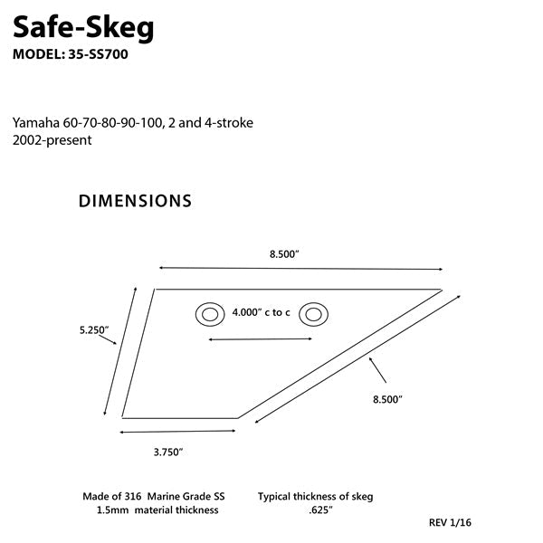 PANTHER SAFE - SKEG (35 - SS700) - DRIVEN Canada's Powersports 83612500371435 - SS700