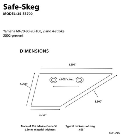 PANTHER SAFE - SKEG (35 - SS700) - DRIVEN Canada's Powersports 83612500371435 - SS700