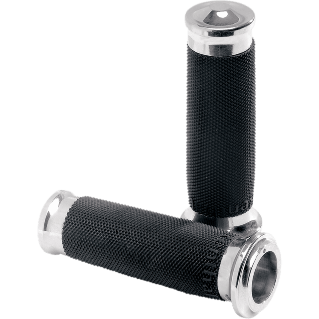 PERFORMANCE MACHINE 82 - 17 RUBBER GRIPS CHROME (PR) (0063 - 2007 - CH) - DRIVEN Canada's Powersports 0063 - 2007 - CH0063 - 2007 - CH