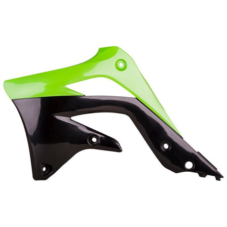 POLISPORT RADIATOR SCOOPS KAWASAKI (GREEN/BLACK) (8415900001) - Driven Powersports Inc.56044150481358415900001