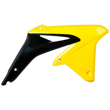 POLISPORT RADIATOR SCOOPS SUZUKI (BLACK/YELLOW) (8412500005) - Driven Powersports Inc.56044150263868412500005
