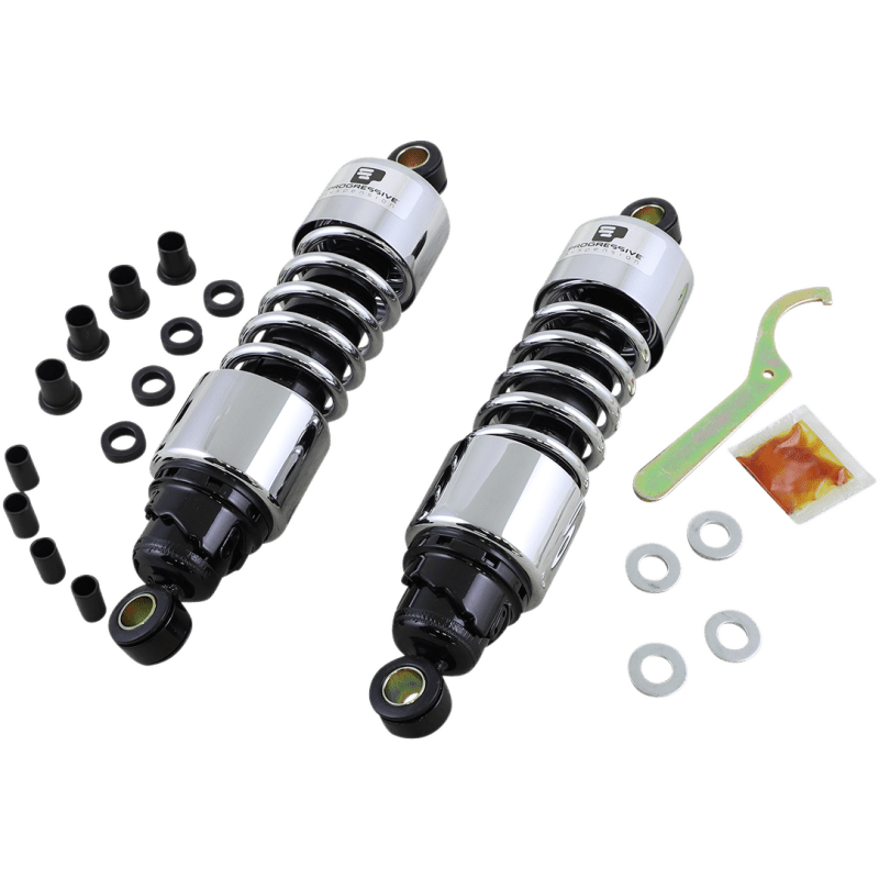 PROGRESSIVE SUSPENSION 11.5" 06 - 16 FLH/FLT 412 STD CHROME SHCKS - Driven Powersports Inc.412 - 4074C412 - 4074C