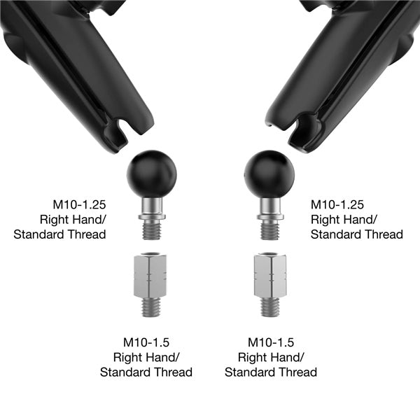 RAM MOUNTS TOUGH MIRROR LONG ARM M10 - 1.5 ADAPTERS - DRIVEN Canada's Powersports 793442017568RAM - B - 349 - M1015 - C - 465RL