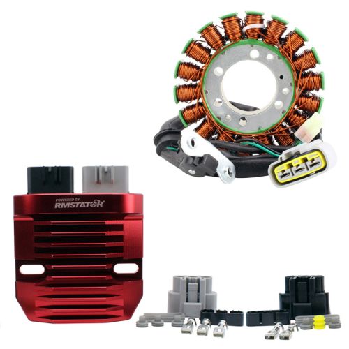 RMS Kit Stator + Rmkit Stator Red Machined Aluminum Mosfet Regulator (Triumph) - DRIVEN Canada's Powersports RMS900-107277
